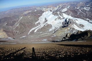 24 Cerro Bonete, Catedral, Cerro de los Horcones, Cuerno In Foreground And Cerro Pan de Azucar, Cerro El Tordillo, Cerro Piloto, Alma Blanca In Distance From Gran Acarreo On Climb To Aconcagua Summit